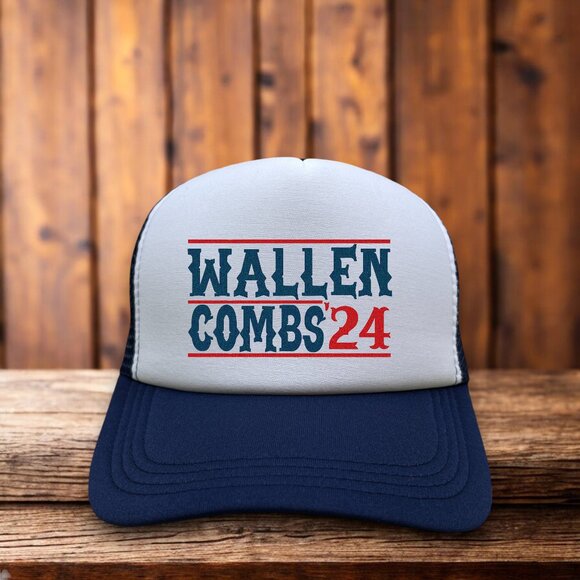 Wallen Combs 2024 Mens Trucker Hat Red Snapback Morgan Luke For President Cap - Picture 1 of 4